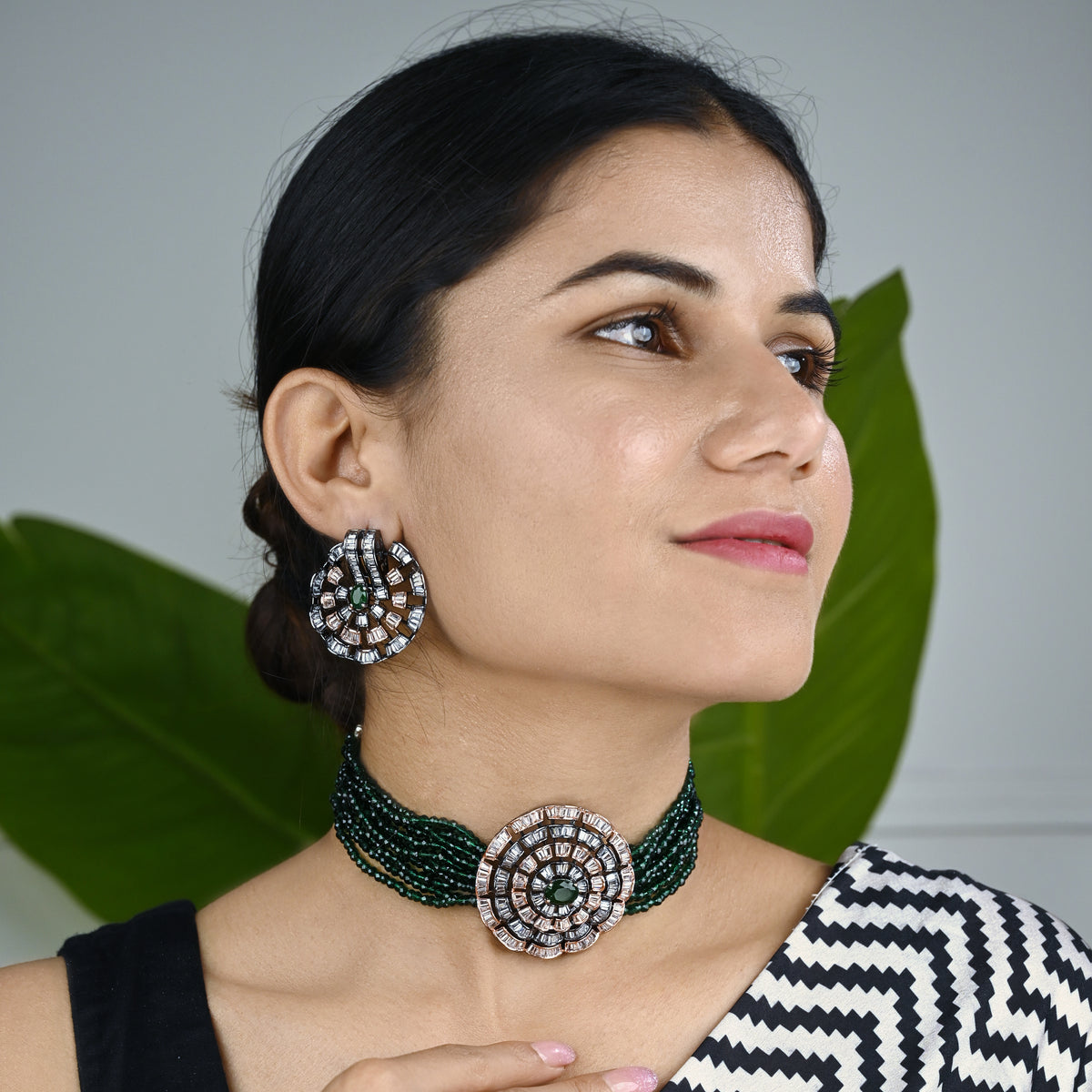 Handmade Green Choker Set Theglamsutra