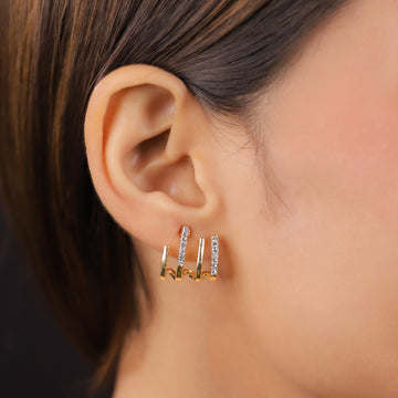 Gold Crystal Stud Earrings