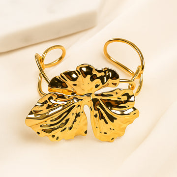 Golden Orchid Cuff Bracelet