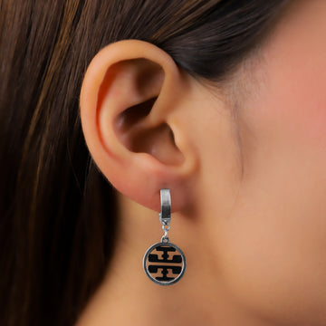 Geometric Medallion Hoop Earrings