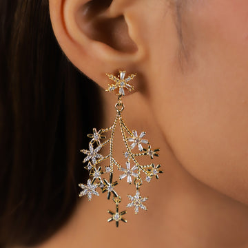Leafy Earring With A.D Stones