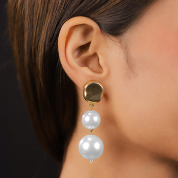 Silver Long Pearl Earrings