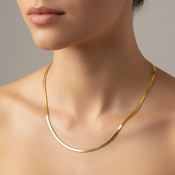Glossy Gold Snake Chain Necklace