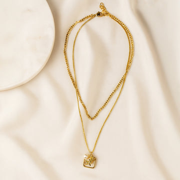 Pearly Rose - Layered Floral Pendant