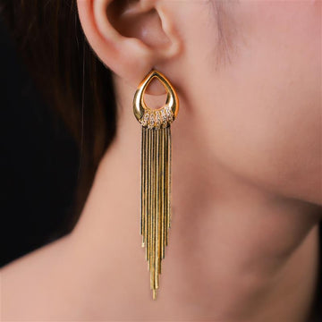 Golden Cascade Threaders Earrings
