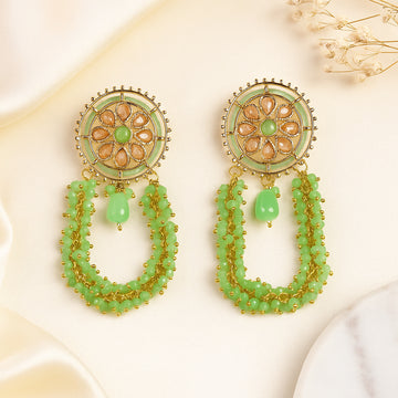 Pearls and Stones Embroidered Earrings