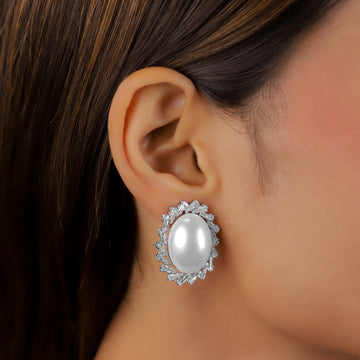 Pearl & Sparkle Stud Earrings