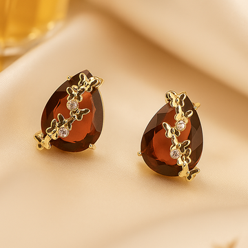 Wine Teardrop Earrings