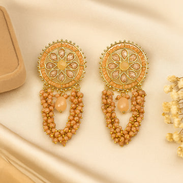 Pearls and Stones Pink Earrings