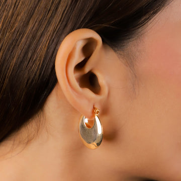 Flat Monet Gold Hoop Earrings