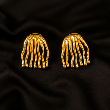 Hammered Golden Strings Earrings