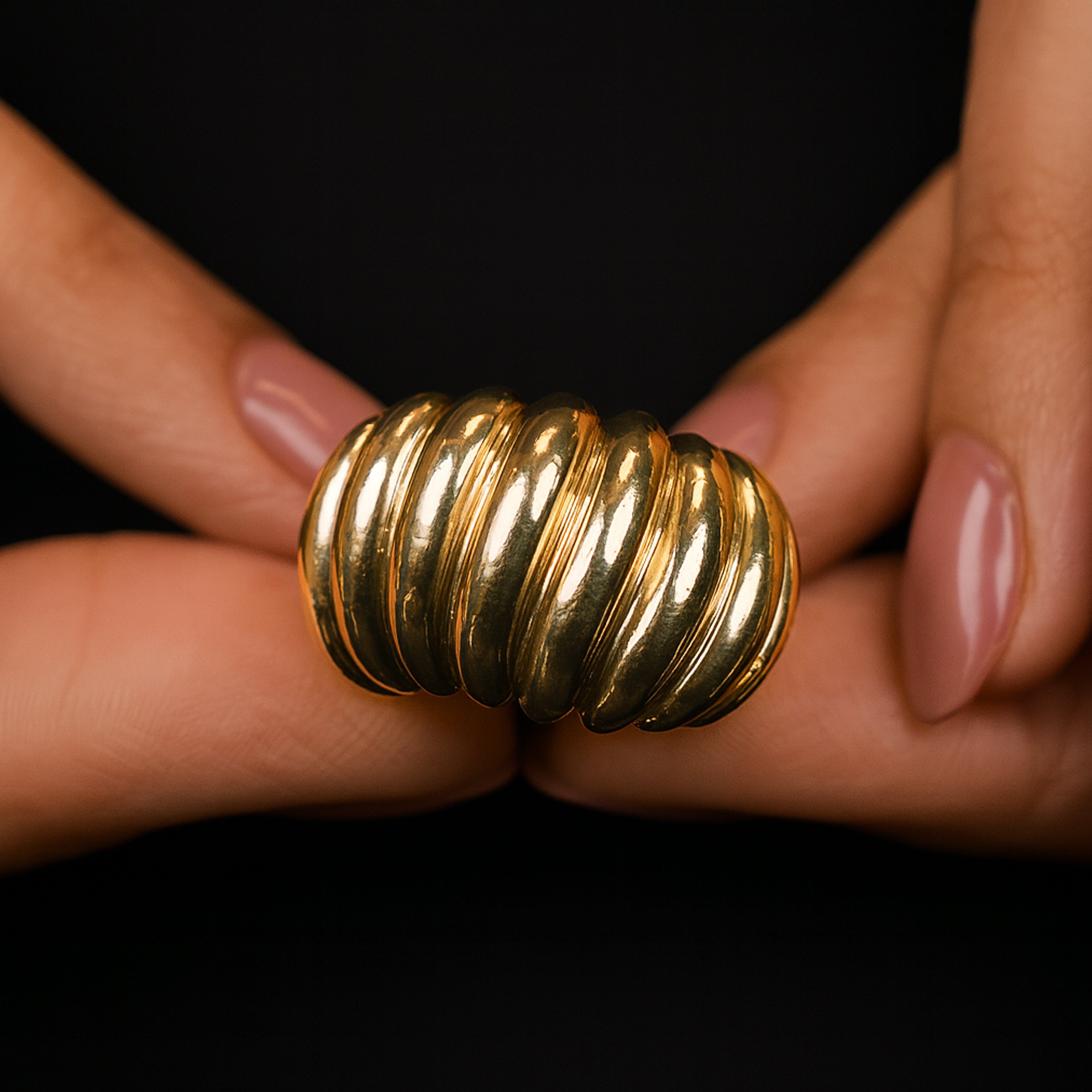 Golden Chunky Open Ring