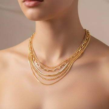 Multi Layered Gold Chain Necklaces
