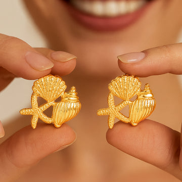 Beach Treasure - Statement Gold Studs
