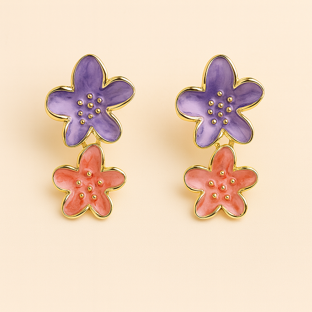 Floral Hanging Drop Earrings