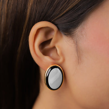 Oval Statement Stud Earrings