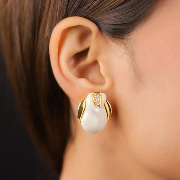 Ivory Bloom stud earrings