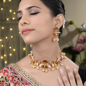 Handmade Minakari Doli Barat Necklace Set
