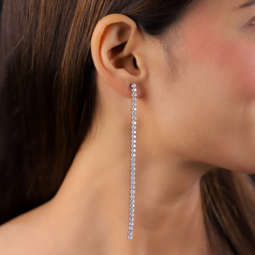 Long Silver Dangler Earrings
