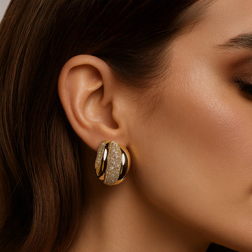 Golden Grace - Faux Diamond Earrings