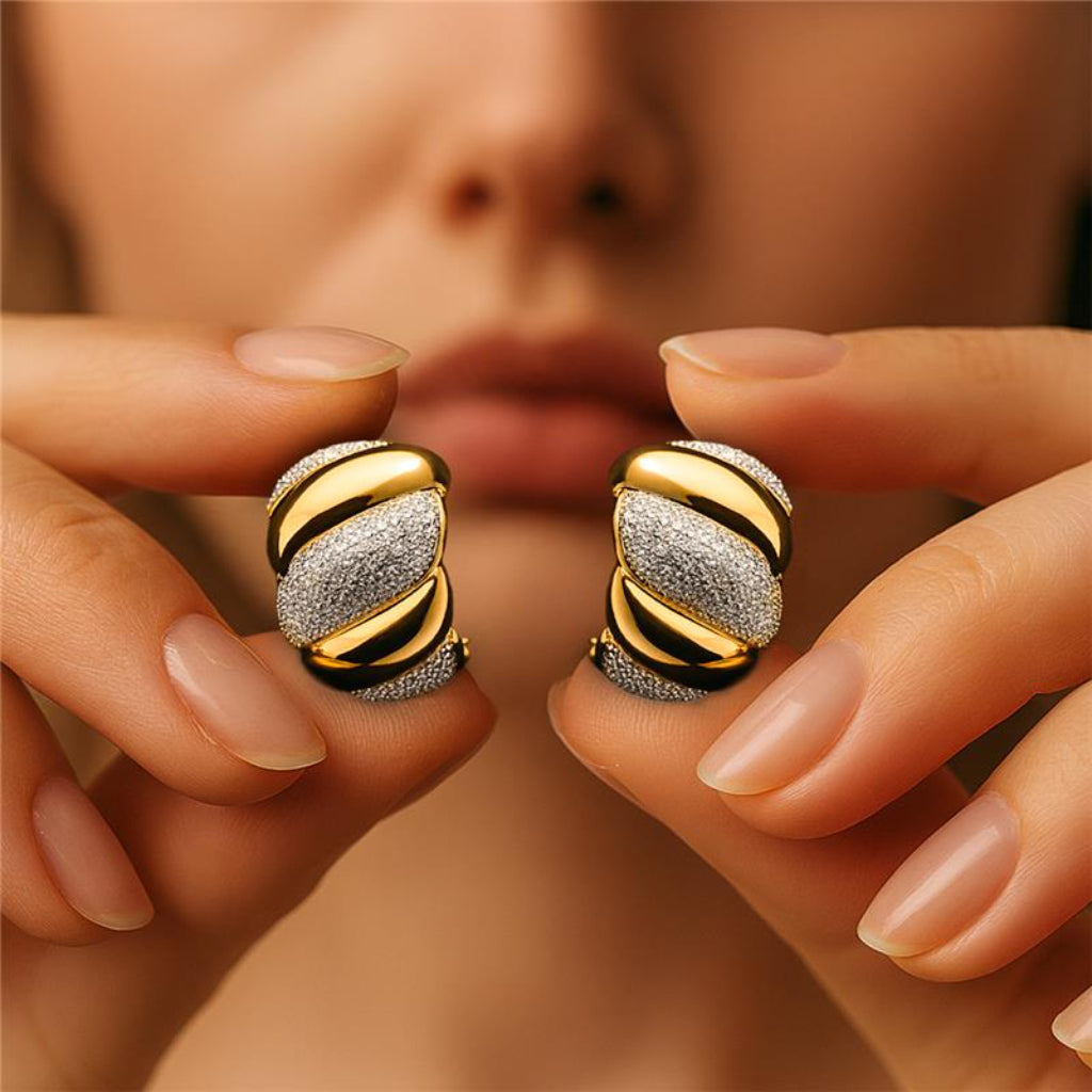 Golden Grace - Faux Diamond Earrings