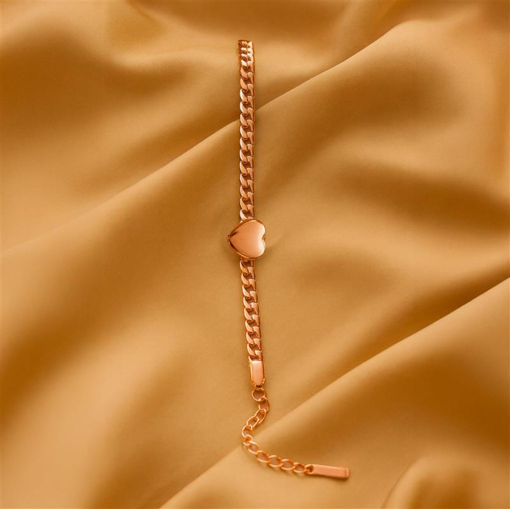 Glowing Heart - Rose Gold Chain Bracelet