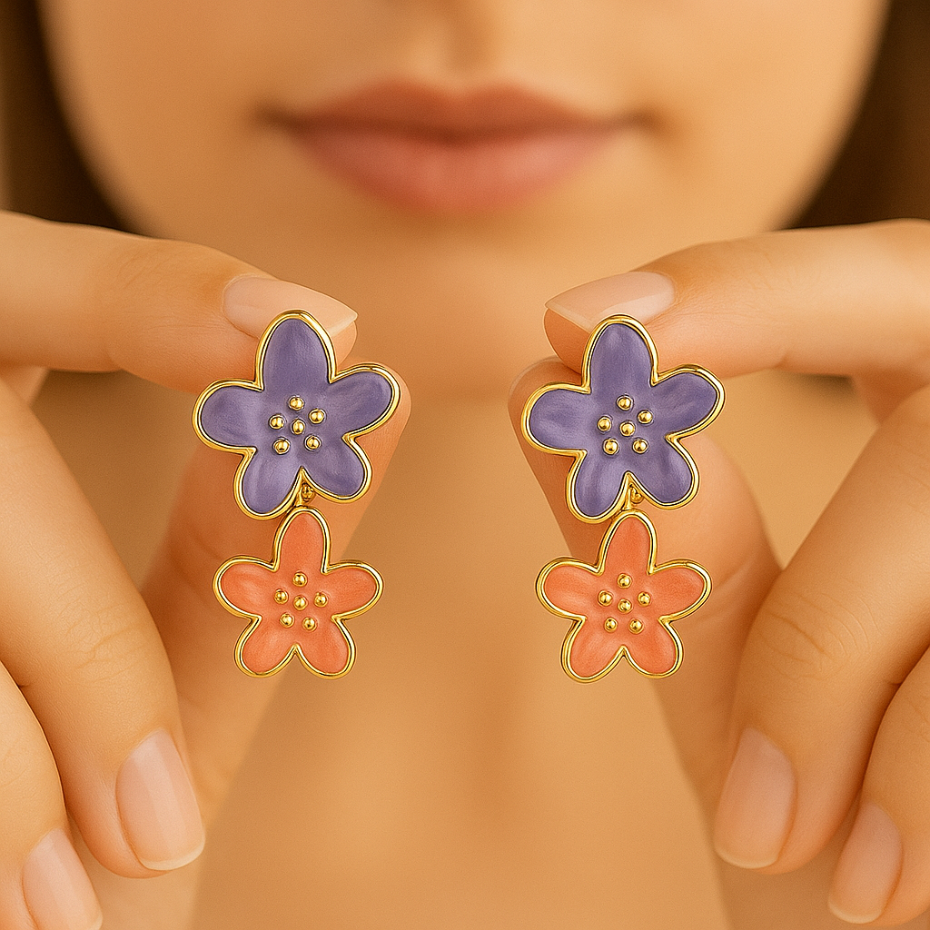 Floral Hanging Drop Earrings