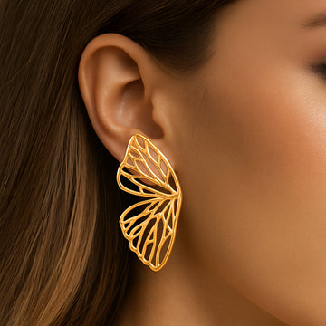 Golden Wings - Butterfly Stud Earrings