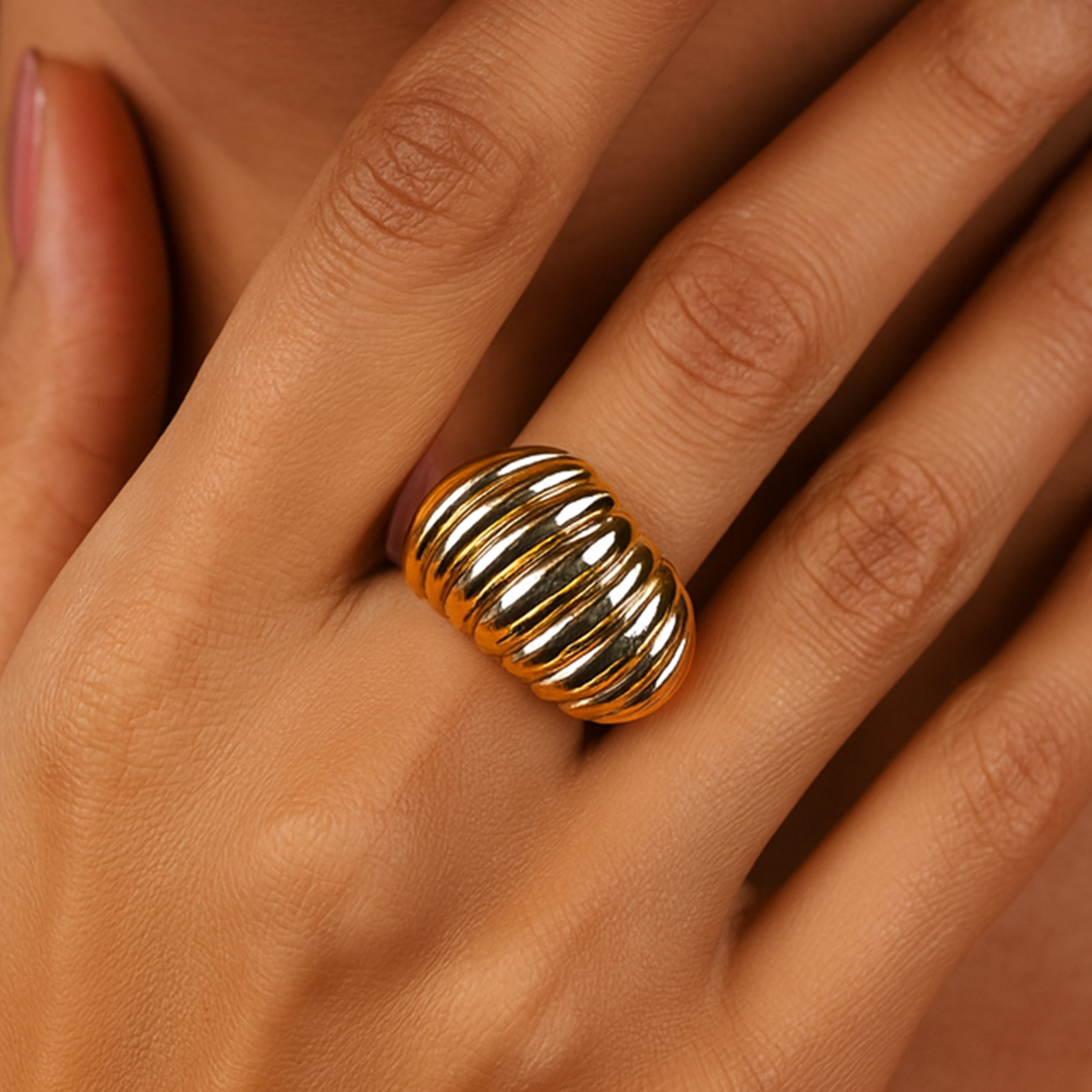 Golden Chunky Open Ring
