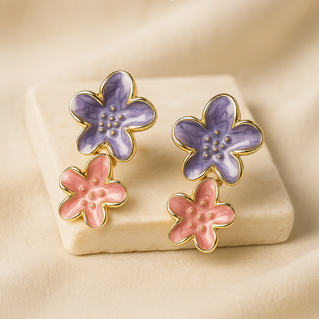 Floral Hanging Drop Earrings