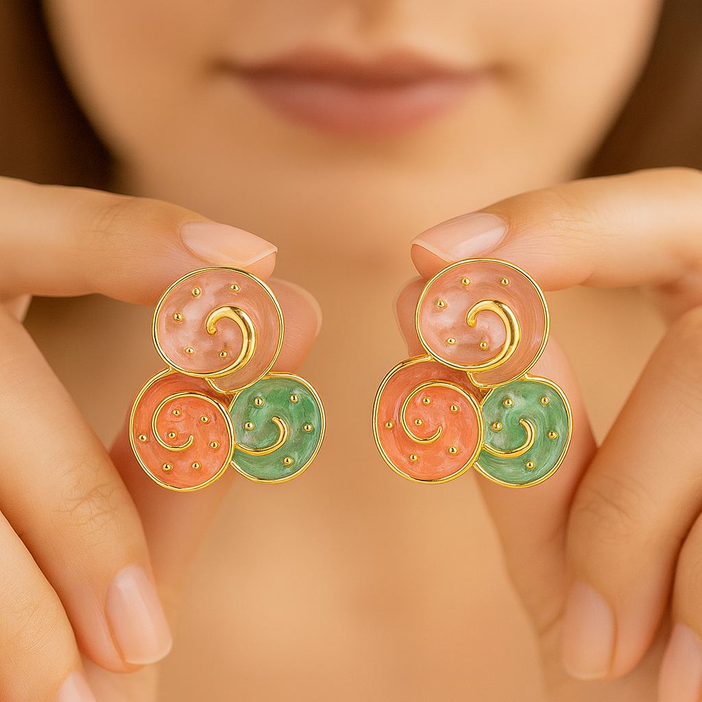 Swirl Multicolor Studs
