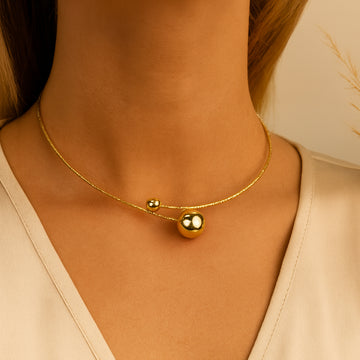 Golden Orbs - Open Rhinestone Choker