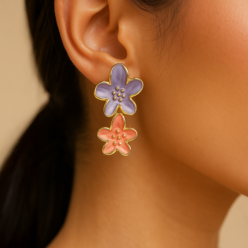 Floral Hanging Drop Earrings