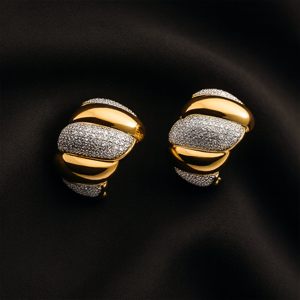 Golden Grace - Faux Diamond Earrings
