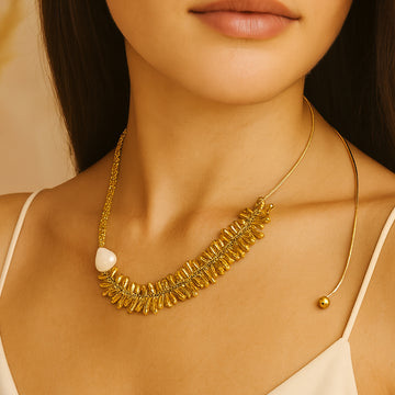 Golden Fringe - Layered Chain Necklace