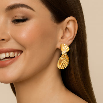 Swirling Fins - Statement Drop Earrings