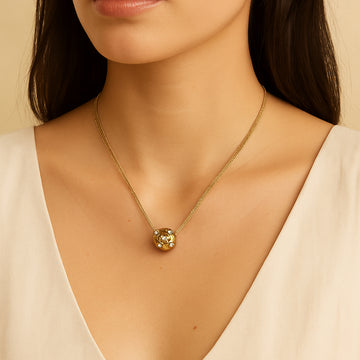 Studded Barrel - Layered Gold Pendant