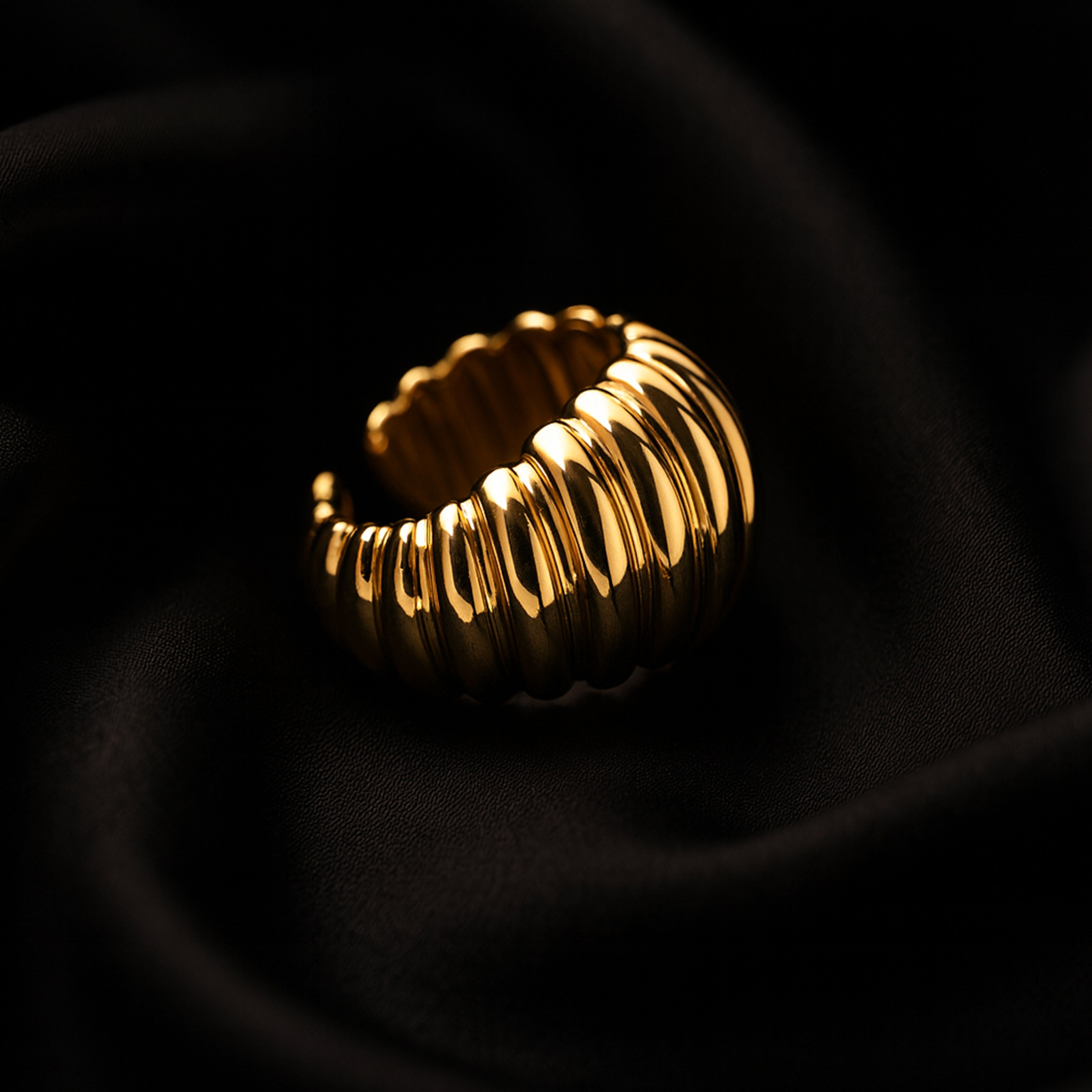 Golden Chunky Open Ring