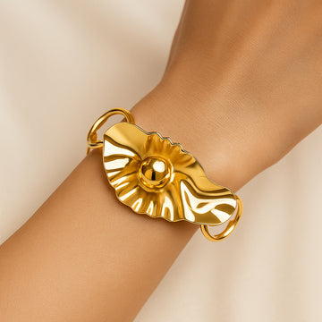 Golden Oyster Cuff Bracelet