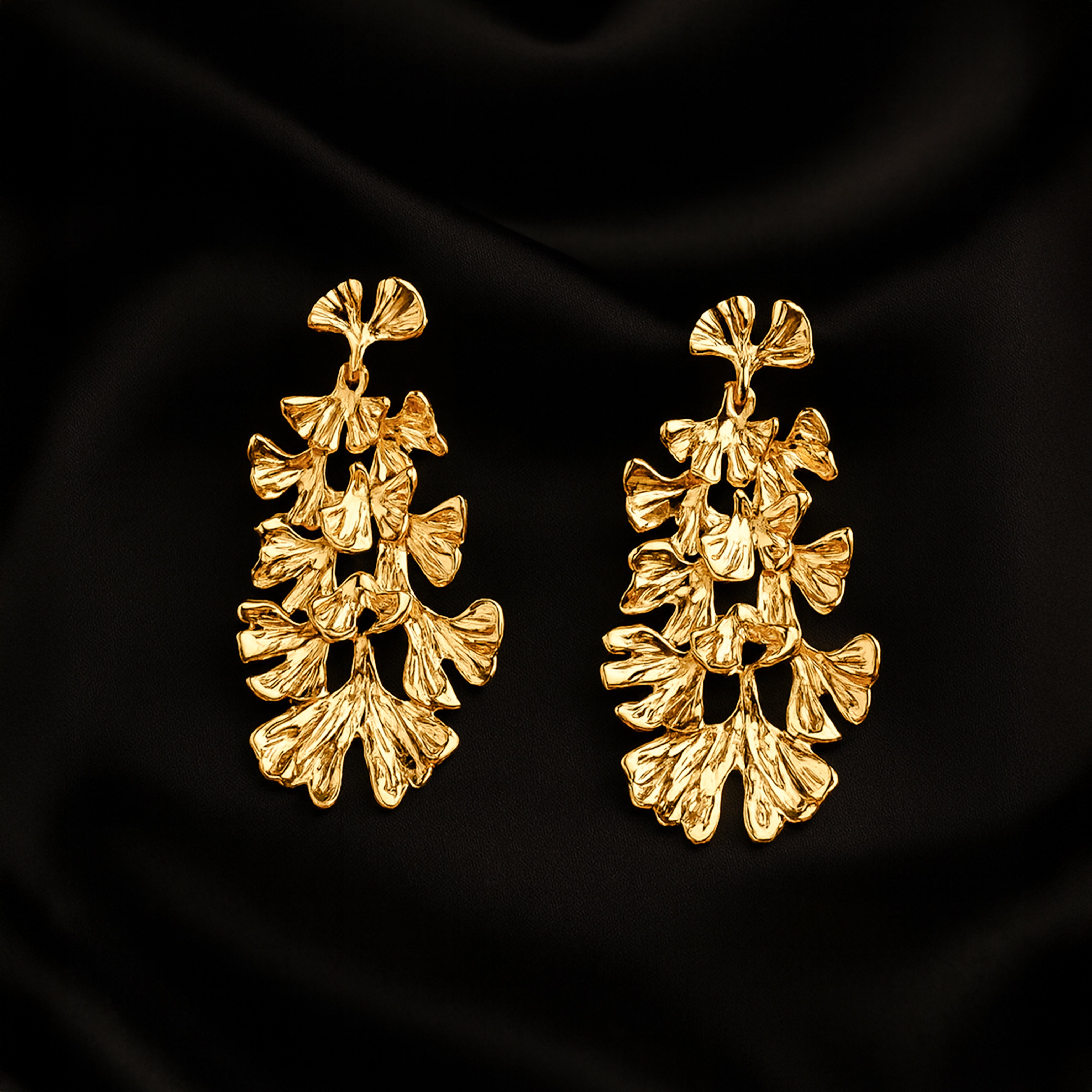 Golden Tassel Statement Earrings