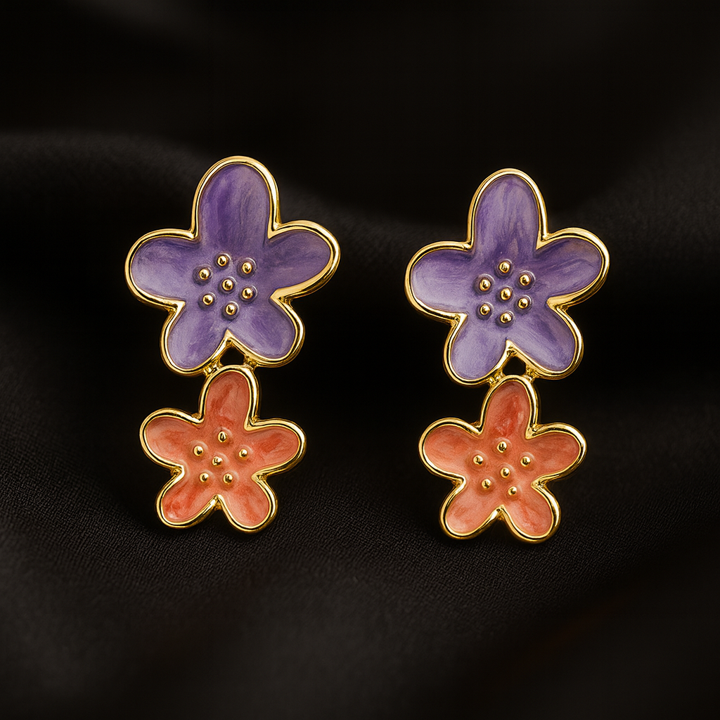 Floral Hanging Drop Earrings