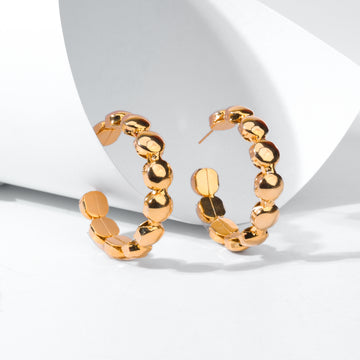Rose Gold Circular Hoop Earrings