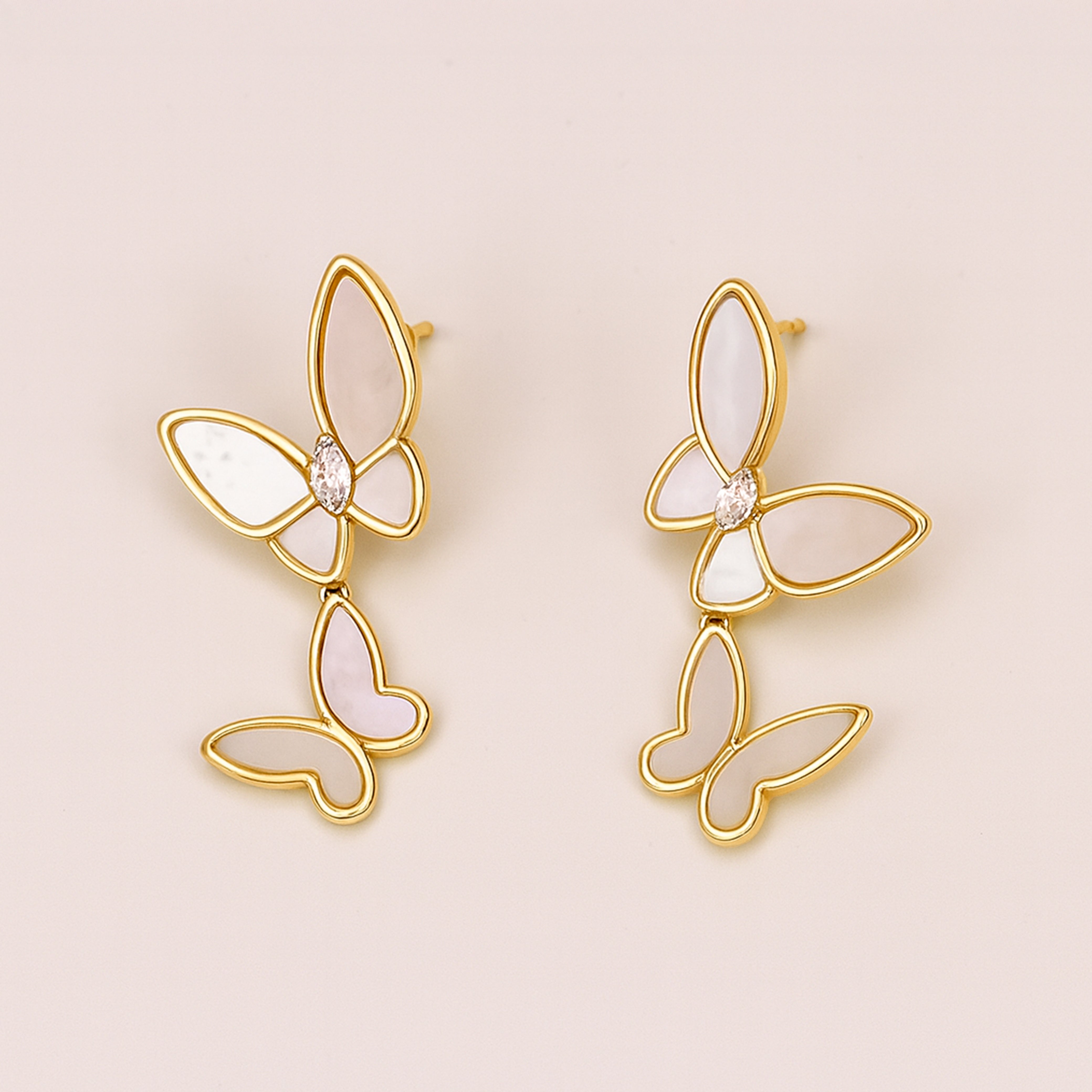Starlit Butterflies - Drop Earrings