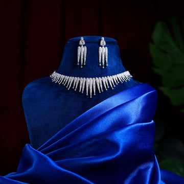 Silver American Diamod Jewellery Set