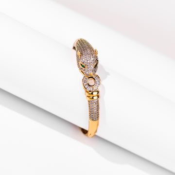 Diamond Leopard Head Gold Plated Bracelets
