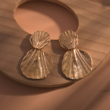 Gold Plated Floral Drop Earrings