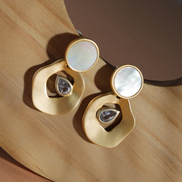 Mother of Pearl Earring With Gold Finish