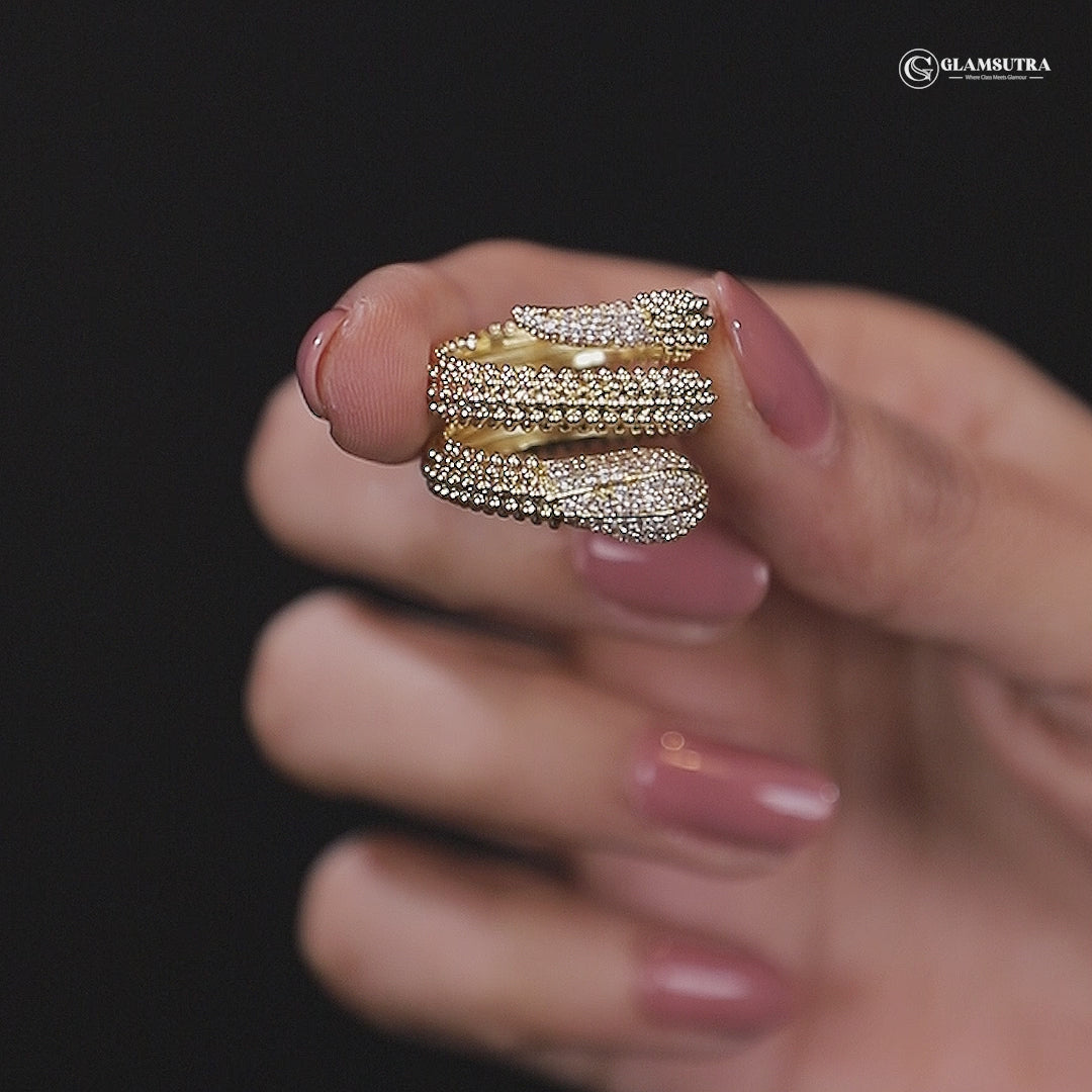 Infinity Snake - Faux Diamond & Ruby Ring