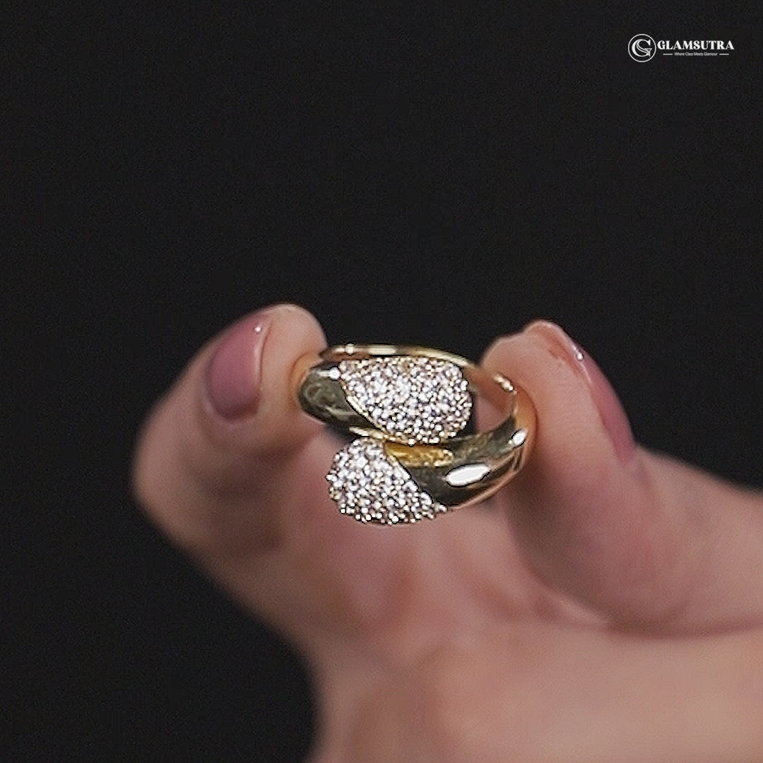 Lustre Wrap - Gold & Faux Diamond Ring