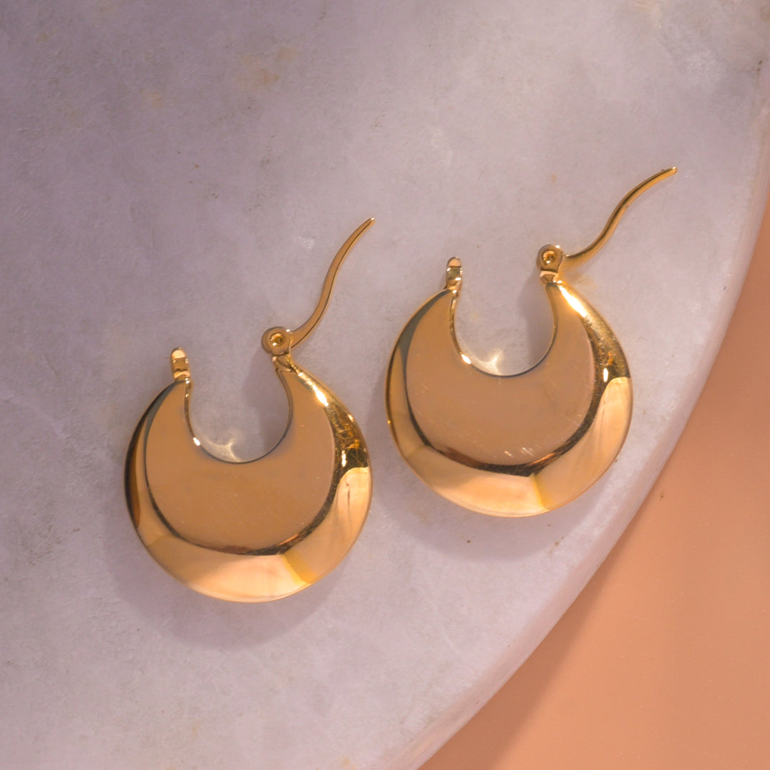 Flat Monet Gold Hoop Earrings